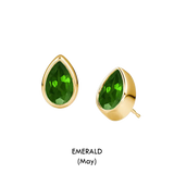 Pear Shaped Birthstone Studs