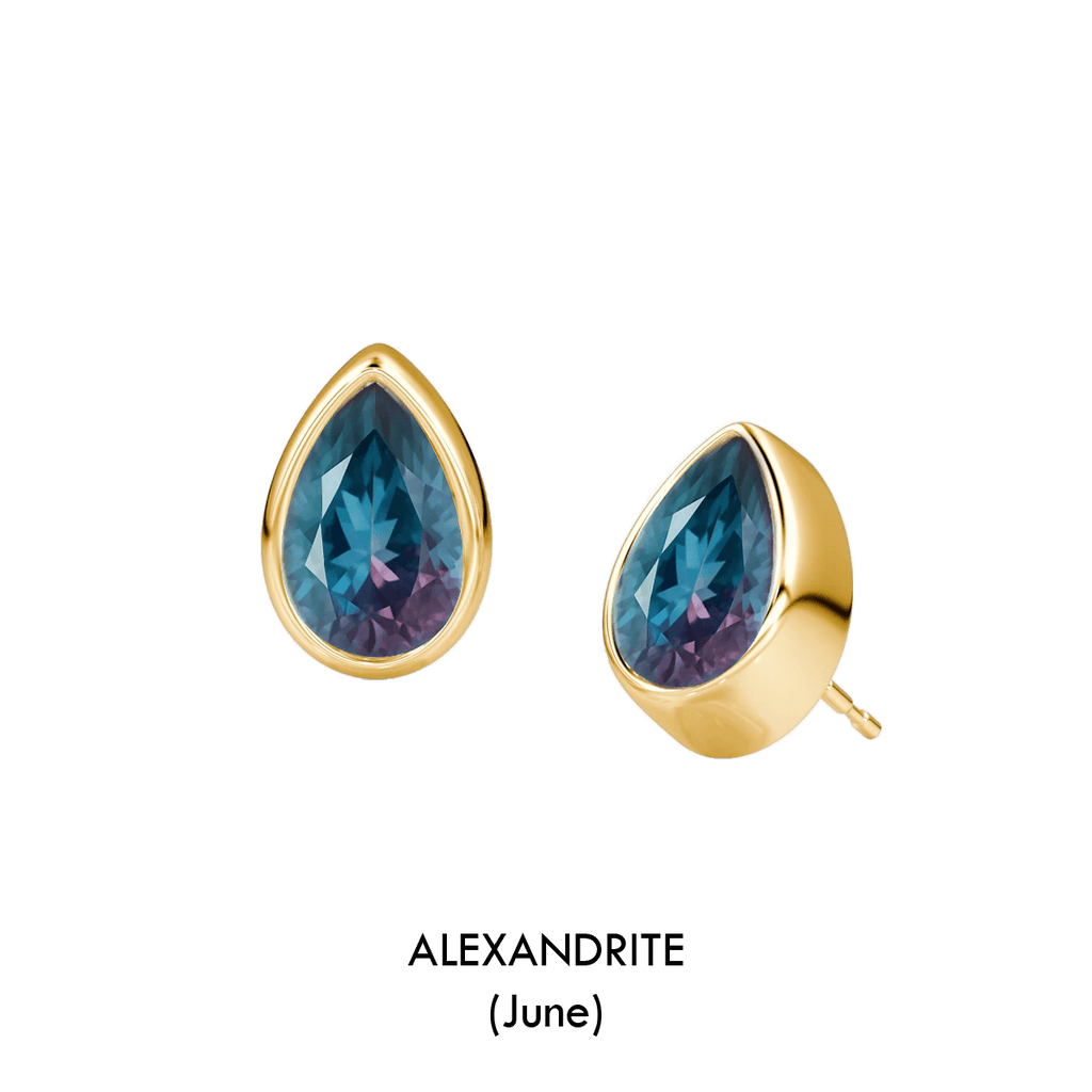 Pear Shaped Birthstone Studs