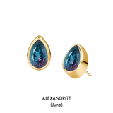 Pear Shaped Birthstone Studs