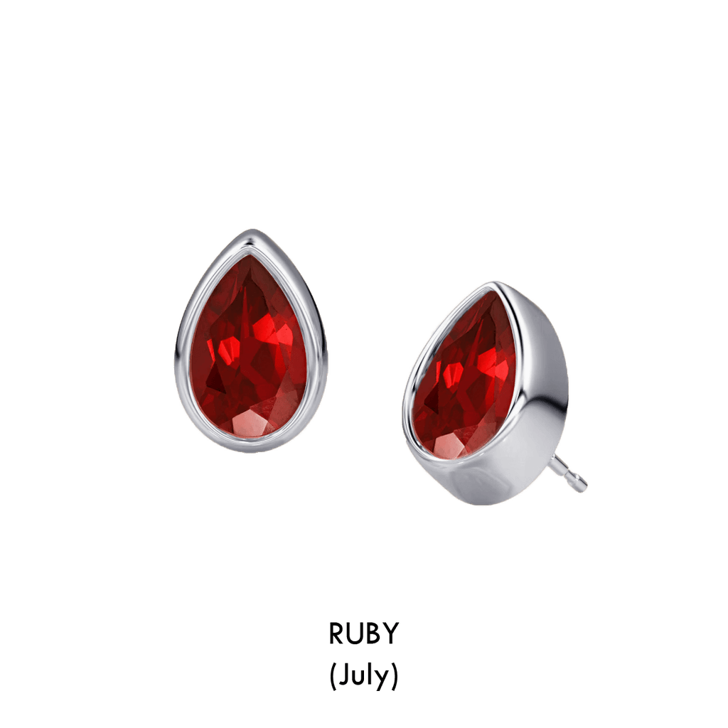 Pear Shaped Birthstone Studs