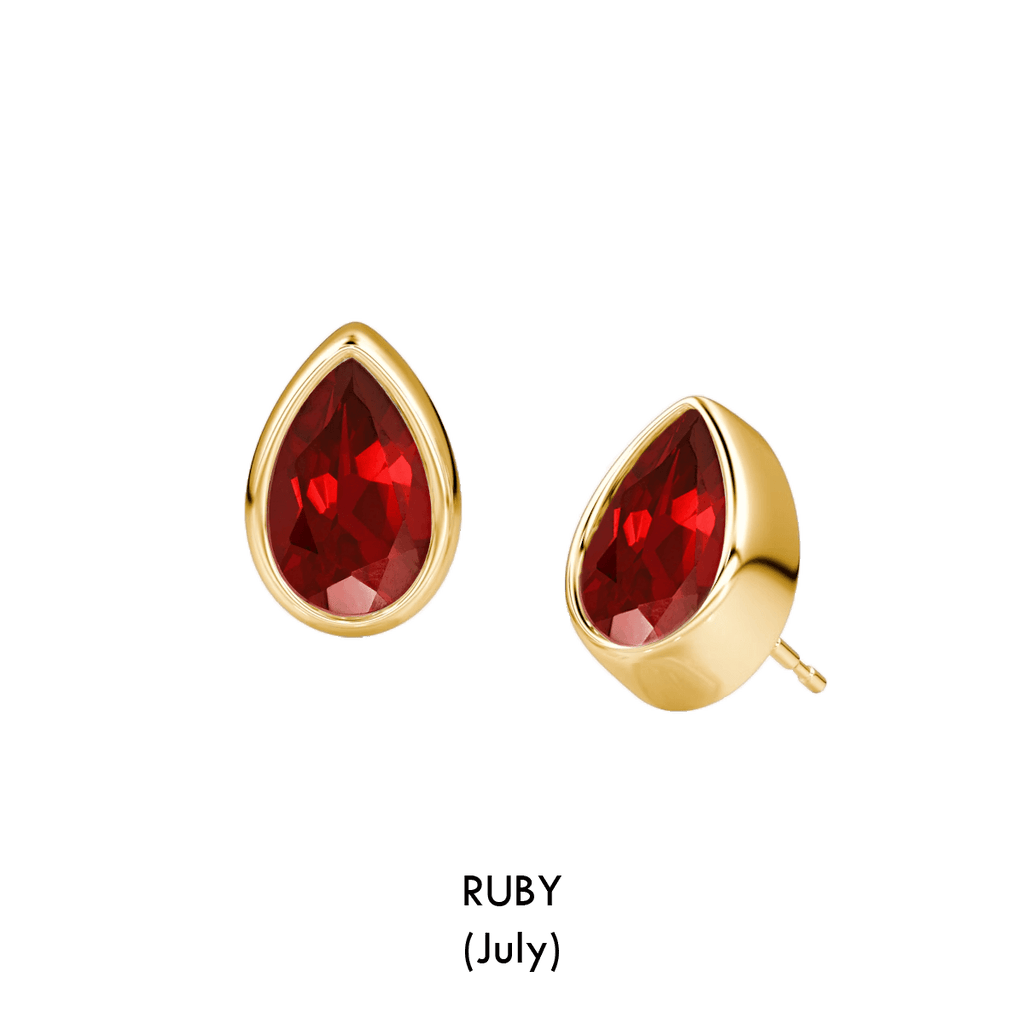 Pear Shaped Birthstone Studs