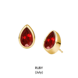Pear Shaped Birthstone Studs