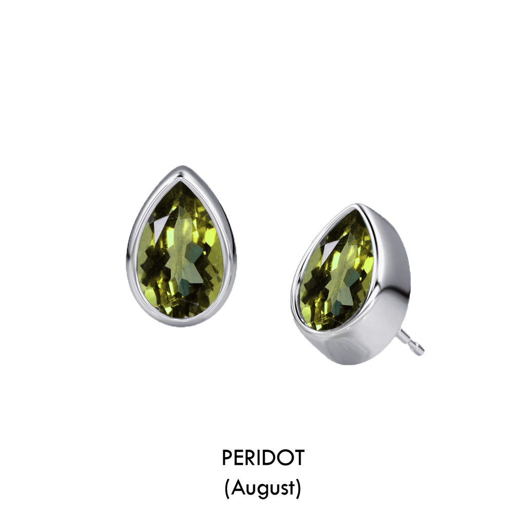 Pear Shaped Birthstone Studs