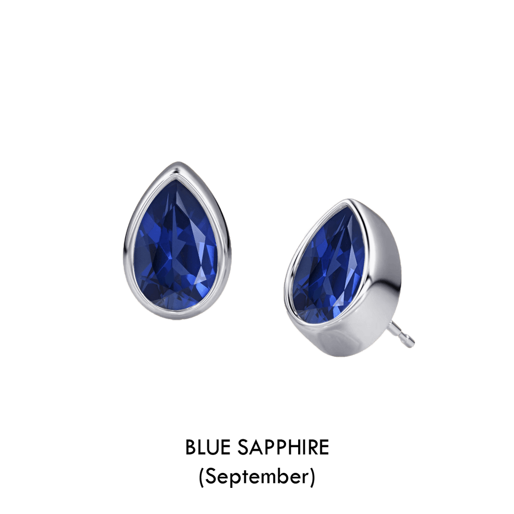 Pear Shaped Birthstone Studs