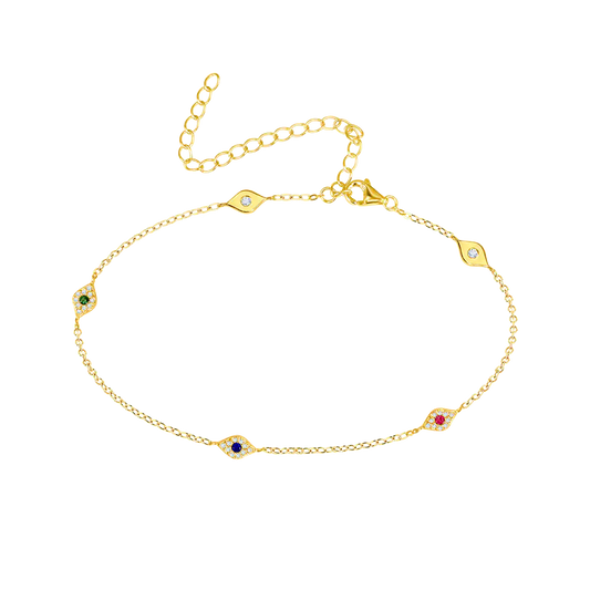 Evil Eye Multicolor Anklet