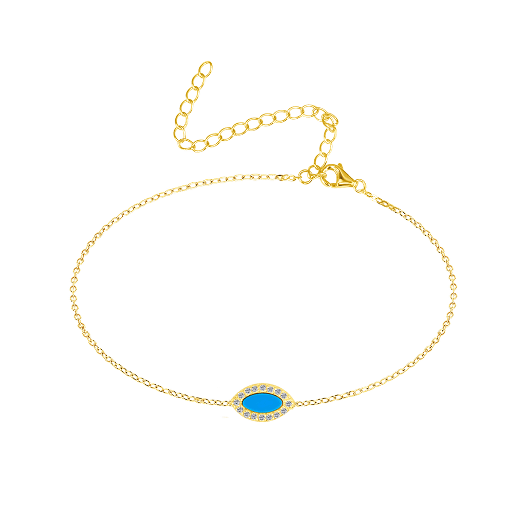 Marquise Turquoise Anklet