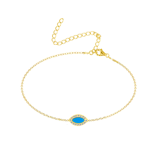 Marquise Turquoise Anklet