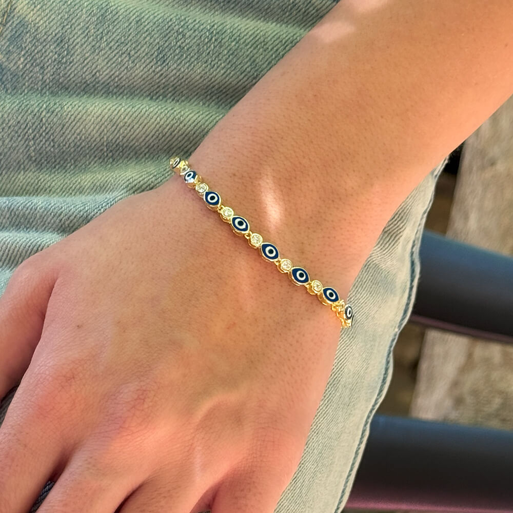 Multi Marquise Evil Eye Bracelet