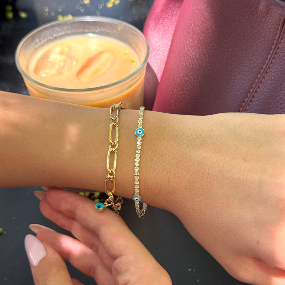 Evil Eye Diamond Tennis Bracelet