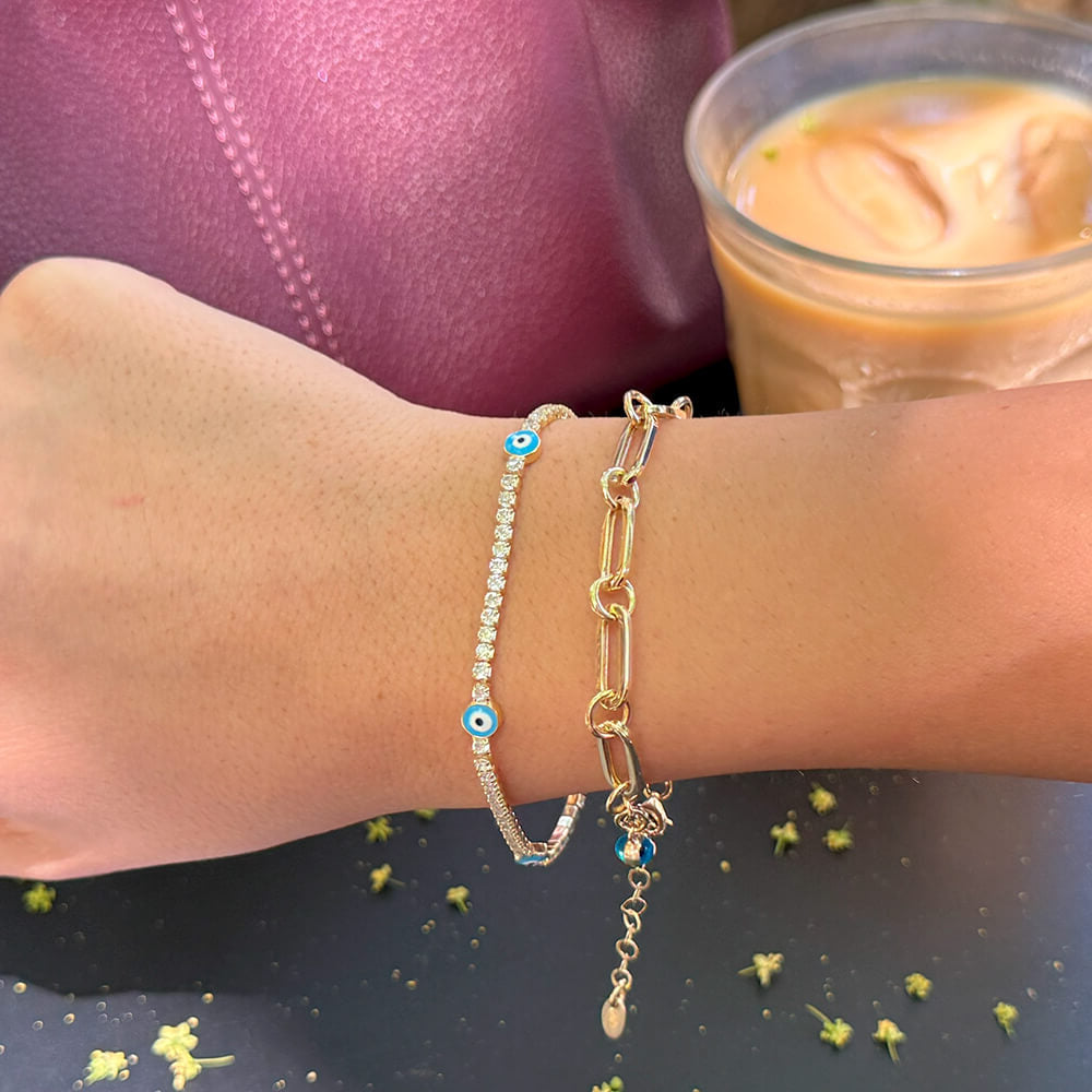 Evil Eye Diamond Tennis Bracelet