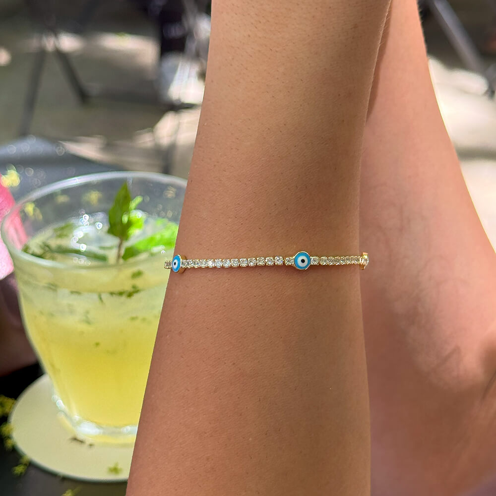 Evil Eye Diamond Tennis Bracelet