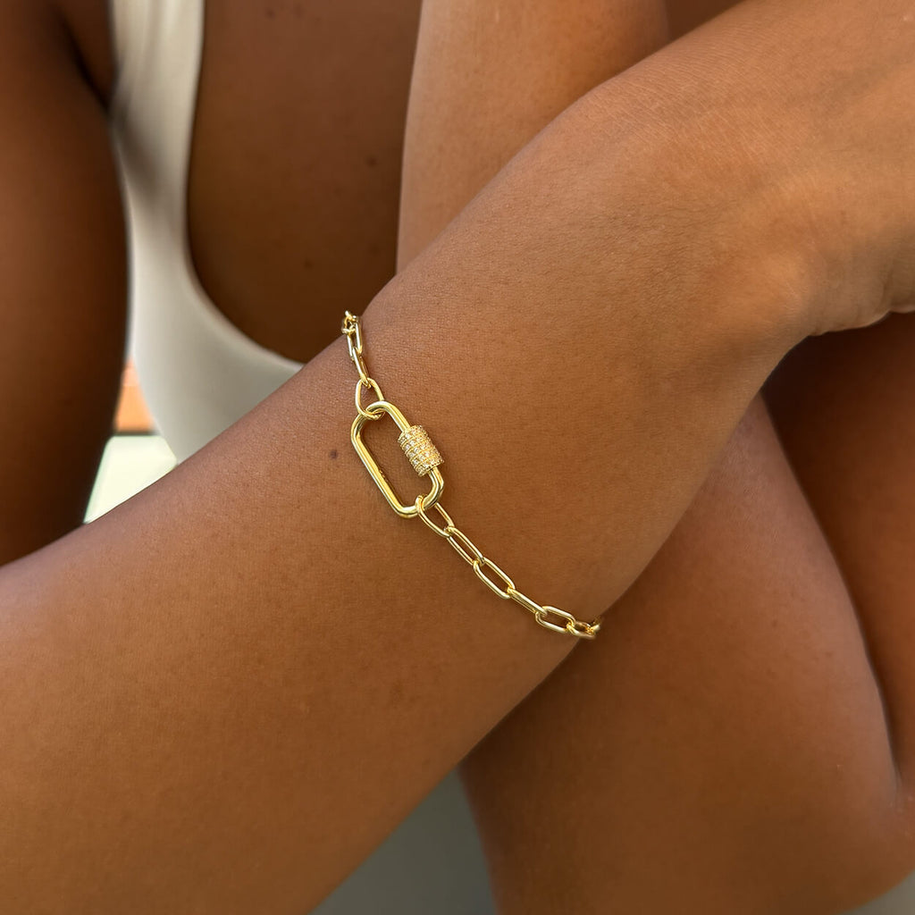 Paper Clip Charm Bracelet