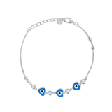 Heart Evil Eye Enamel Bracelet