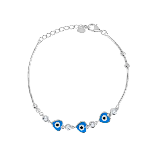 Heart Evil Eye Enamel Bracelet