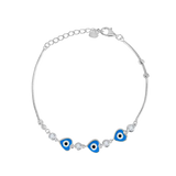 Heart Evil Eye Enamel Bracelet