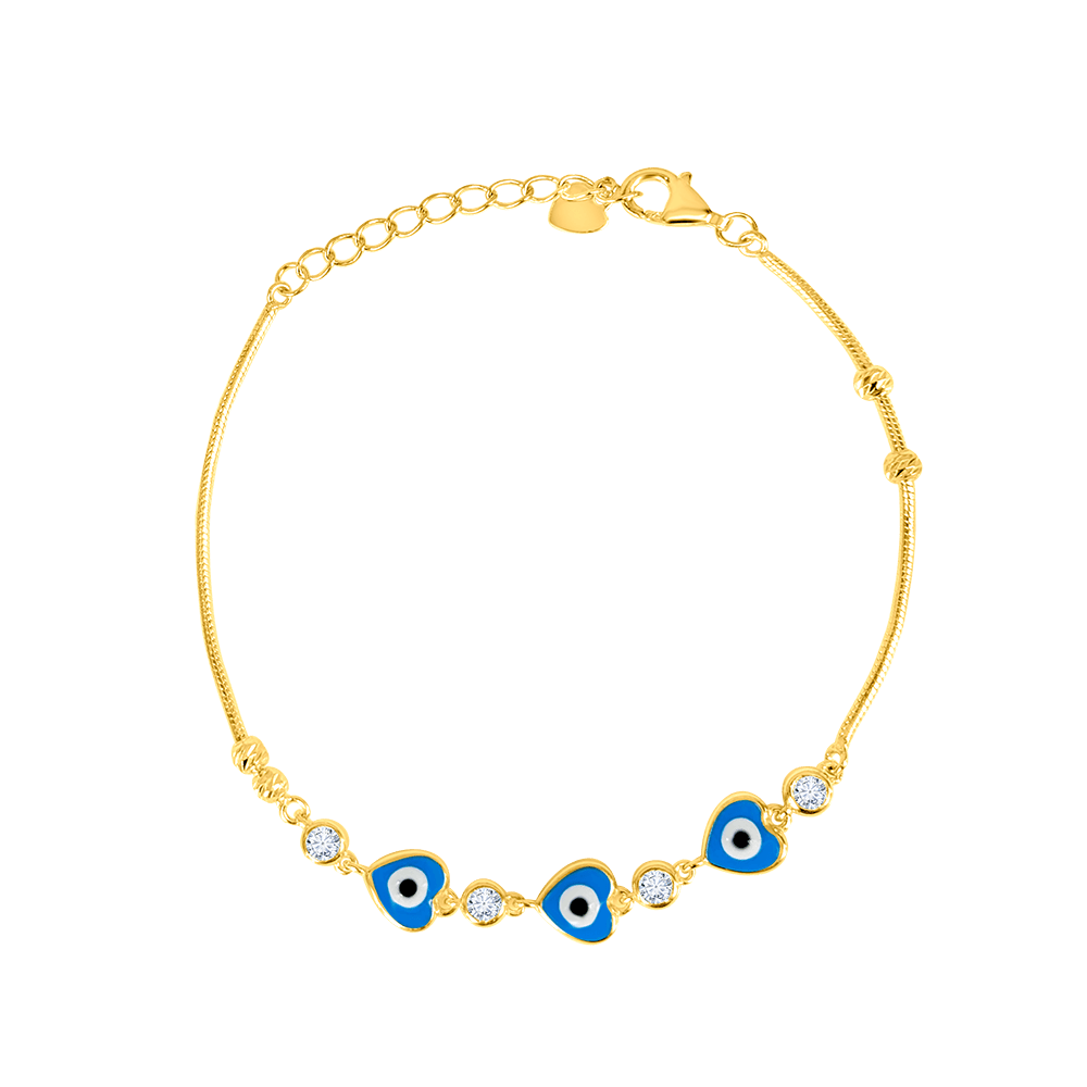 Heart Evil Eye Enamel Bracelet