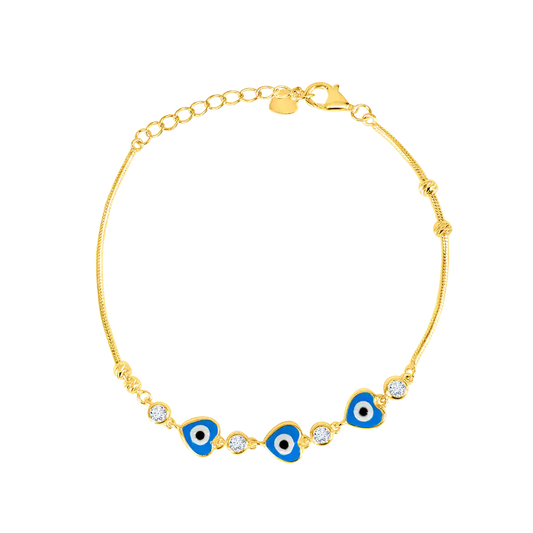 Heart Evil Eye Enamel Bracelet
