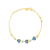 Heart Evil Eye Enamel Bracelet