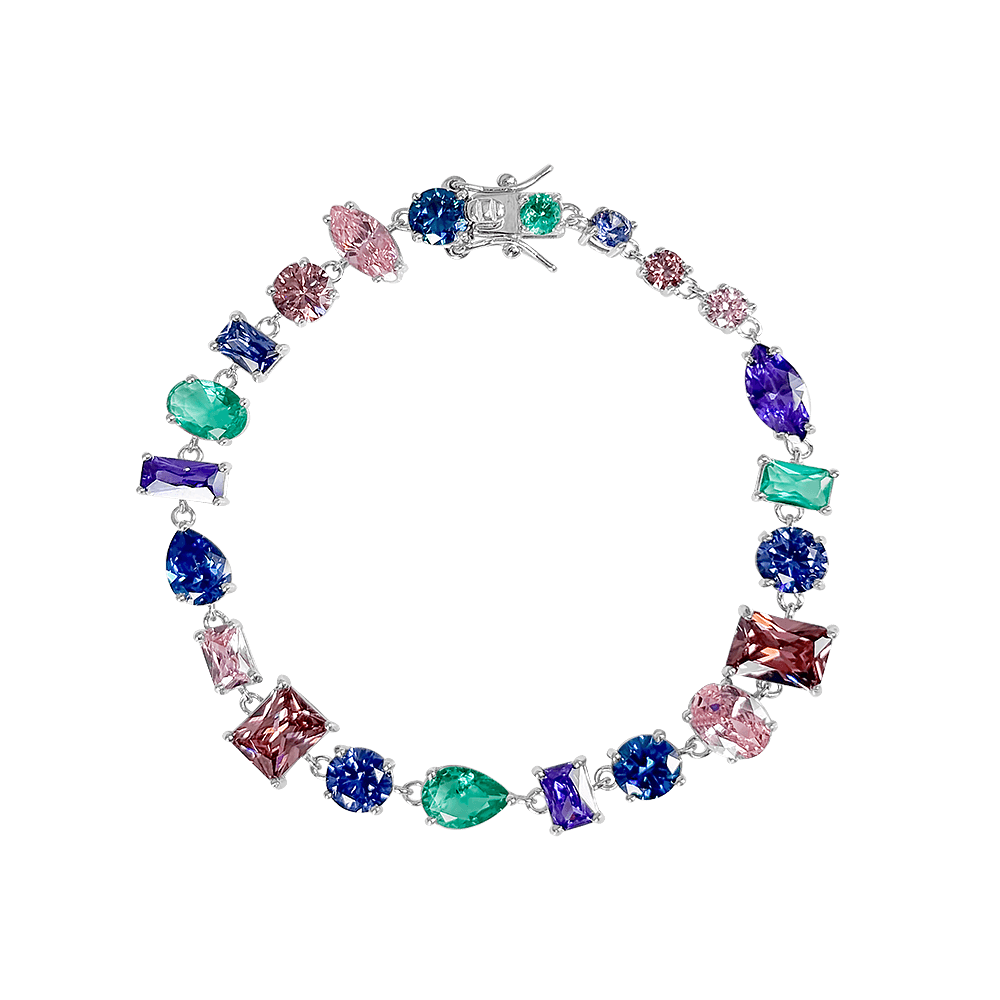 Multicolor Gems Tennis Bracelet