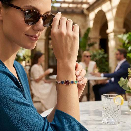 Multicolor Gems Tennis Bracelet