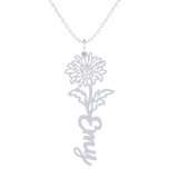 Birth Flower Name Necklace