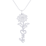 Birth Flower Name Necklace