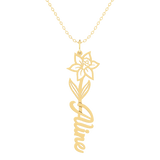 Birth Flower Name Necklace