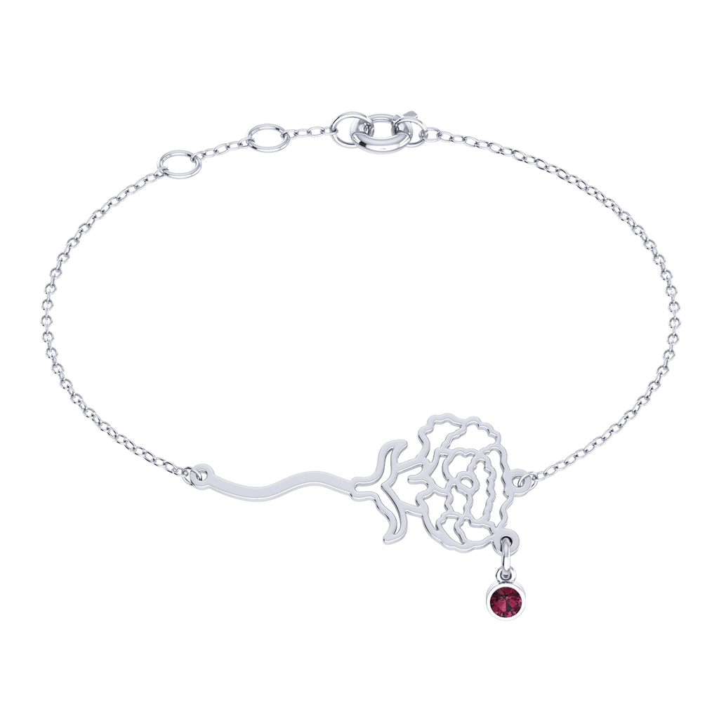 Birth Flower Birthstone Bracelet