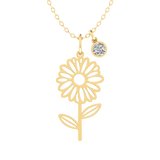 Birth Flower Birthstone Necklace