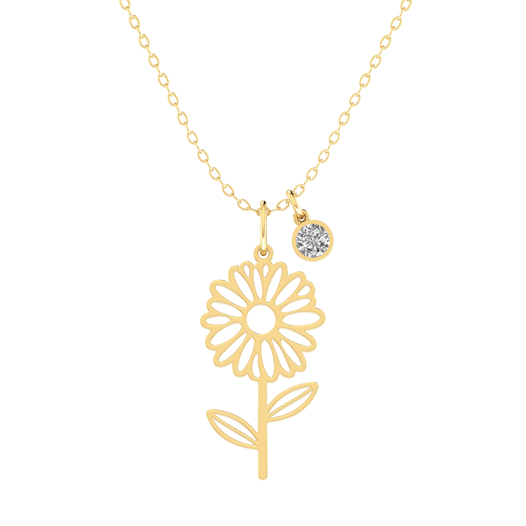 Birth Flower Birthstone Necklace