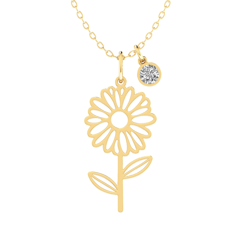 Birth Flower Gold 18K Necklace