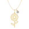 Birth Flower Birthstone Necklace
