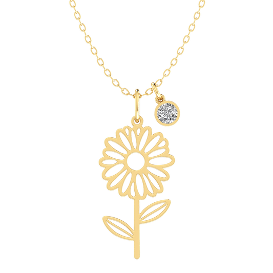 Birth Flower Birthstone Necklace