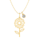 Birth Flower Birthstone Necklace