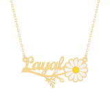 Daisy Flower Name Necklace