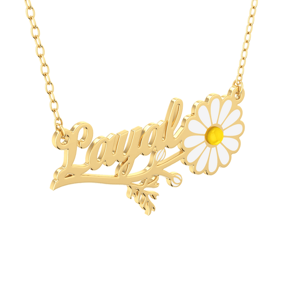Daisy Name Gold 18K Necklace