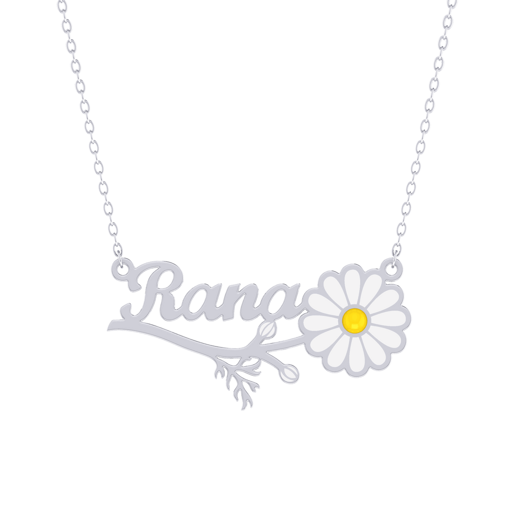 Daisy Flower Name Necklace