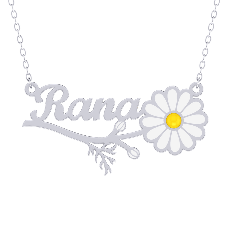 Daisy Name Gold 18K Necklace