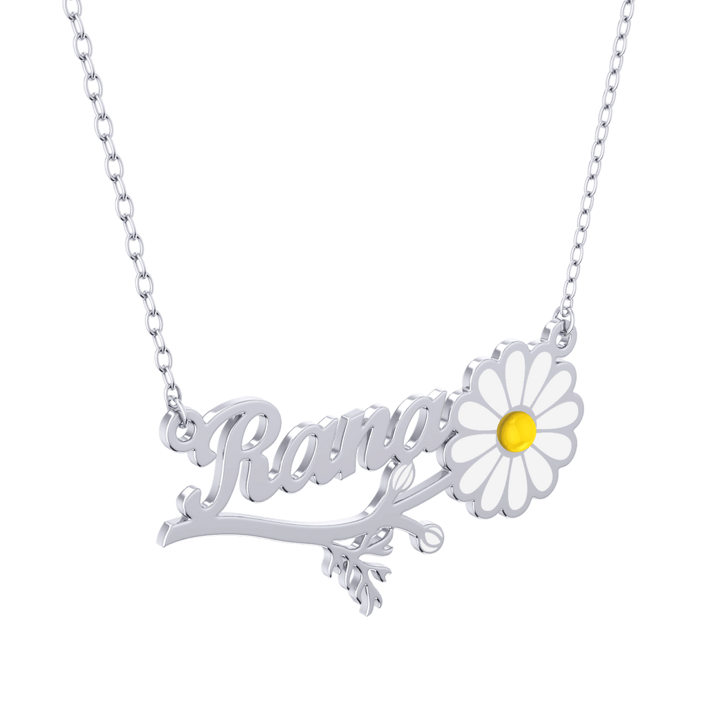 Daisy Flower Name Necklace