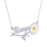 Daisy Flower Name Necklace