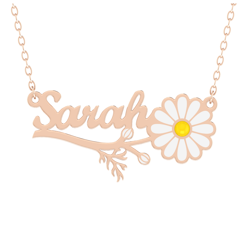 Daisy Name Gold 18K Necklace