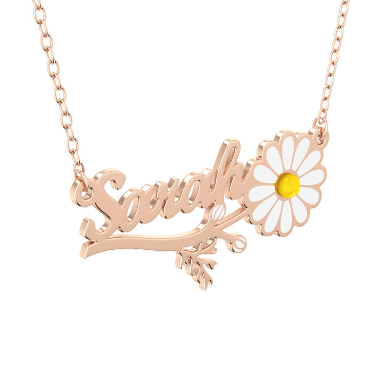 Daisy Name Gold 18K Necklace