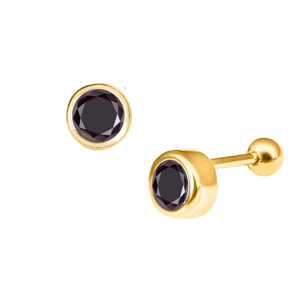 Round Diamond Ear Piercing