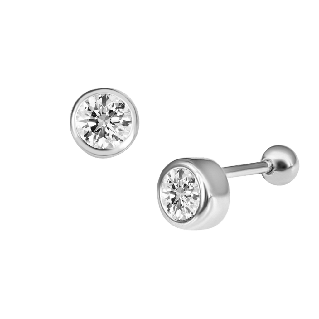 Round Diamond Ear Piercing