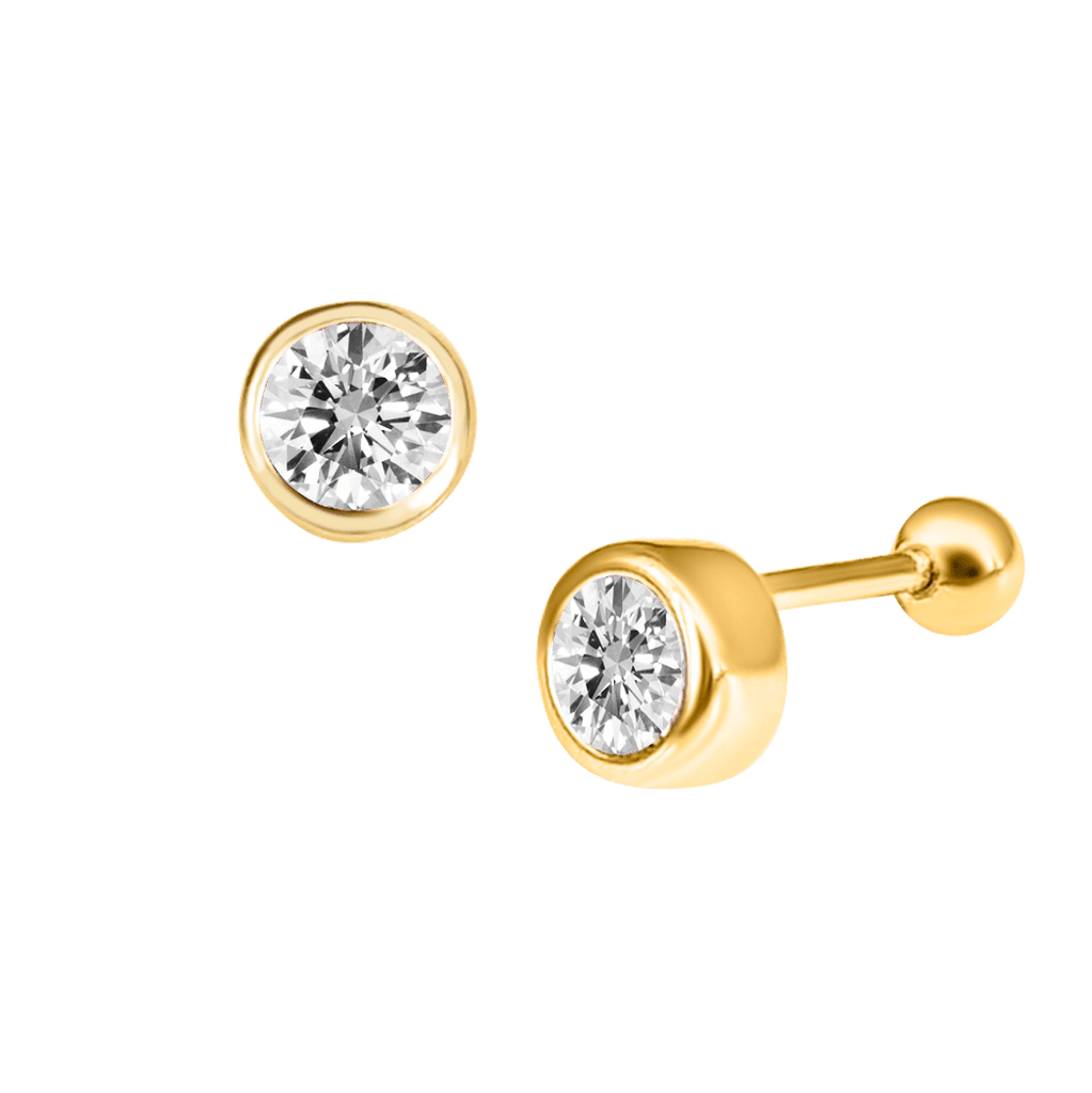 Round Diamond Ear Piercing