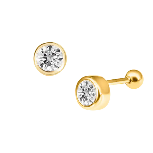 Round Diamond Ear Piercing