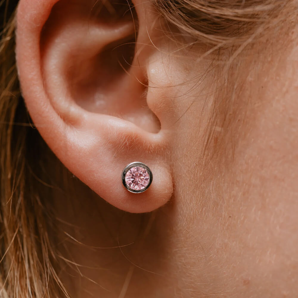 Round Diamond Ear Piercing