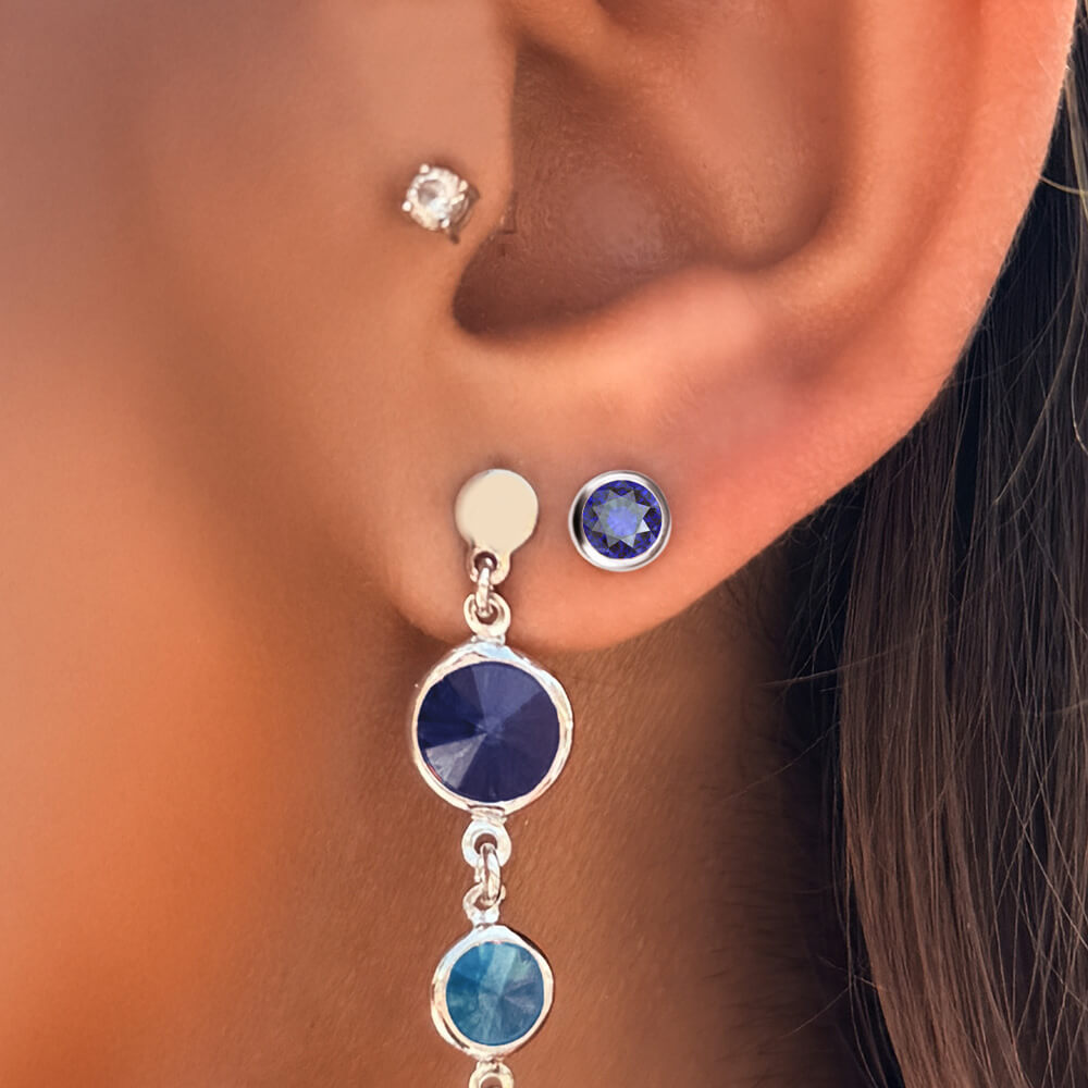 Round Diamond Ear Piercing