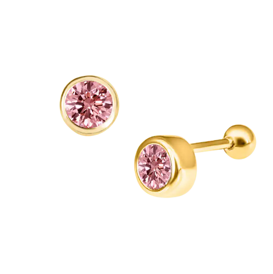 Round Diamond Ear Piercing