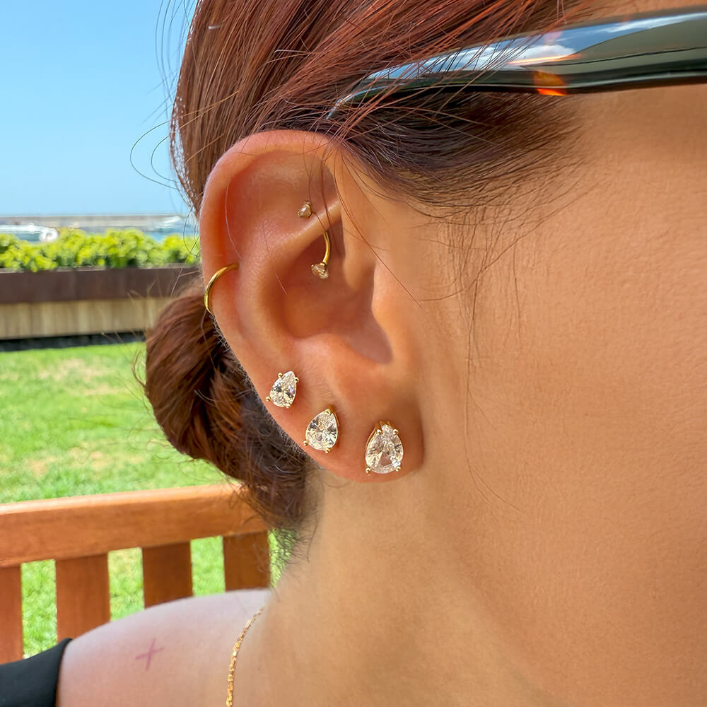 Pear Shape Diamond Studs